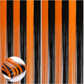 Black and Orange Foil Fringe Curtains for Halloween Party Decor - 2pcs