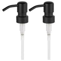 2PCS Stainless Steel Black Soap and Lotion Dispensers Pump Replacement,Smooth Action Replacement for Round 1.1in (28 mm) Neck Bottles,Rust Proof&Leak Proof