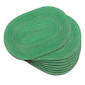 Oval Woven Placemats Set of 8 - Green Shine Braided Dining Table Mats