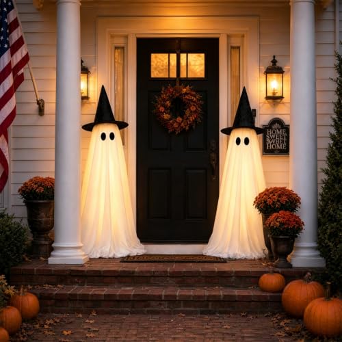 Indoor Halloween Ghost Decorations with Lights - 2 Pack Spooky Spooky Halloween Decor