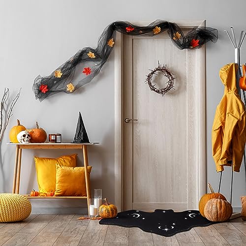 Halloween Bat Rug Set - Gothic Bathroom Mat 16 x 32 Inches, Non-Slip Indoor Outdoor Decor
