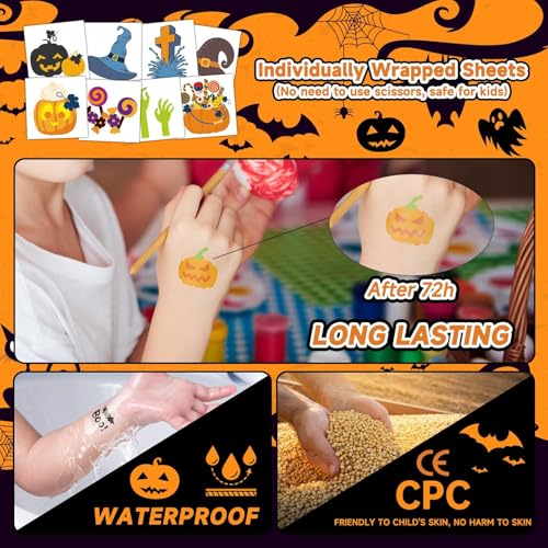 Halloween Temporary Tattoos for Kids Bulk - 408 Assorted Designs Party Favors