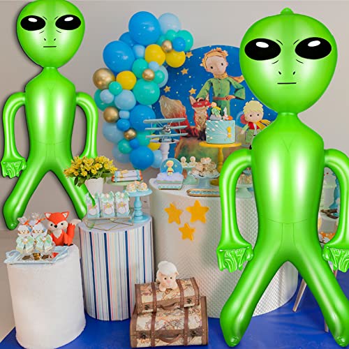 63 Inch Inflatable Alien Party Decoration - Green Space Themed Balloon Set