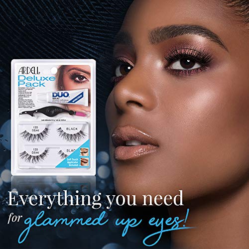 False Eyelashes #120 Demi Pack of 2 with Duo Adhesive & Applicator - Lightweight Natural Look