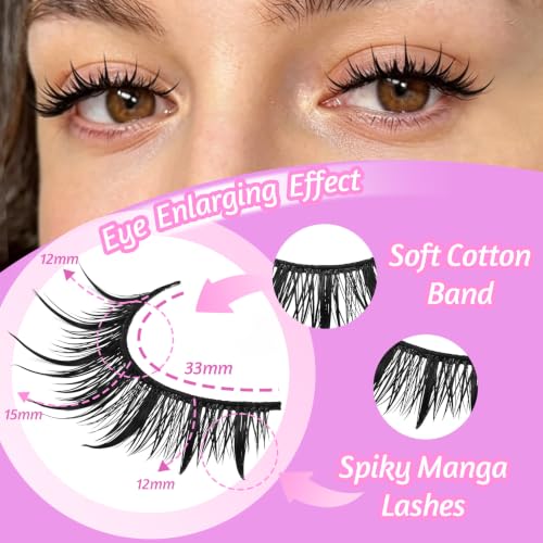 Losha Spiky False Eyelashes Wet Look Manga Lashes - 10P Wet01
