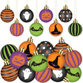 Halloween Ghost Ball Ornaments - 24 Pack, 1.57 Inch Plastic Tree Decorations
