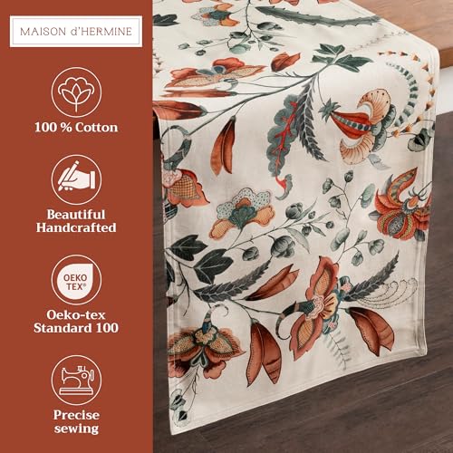 Dalida Double Layer Cotton Table Runner 14.5 x 108 Inches - Maison d'Hermine
