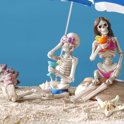 Skeleton with Sunglasses - Summer Couple Skeleton Statue for Beach Pool Decor - Variation: Sunglass