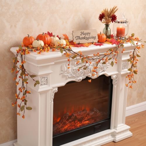 60-Inch Artificial Fall Bittersweet Garland for Thanksgiving & Autumn Decor