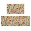 Eucalyptus Leaf Kitchen Mats Set of 2 Non-Slip Durable 17x29 & 17x47 Inches