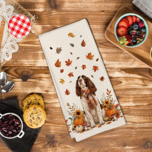 Springer Spaniel Kitchen Hand Towels - Funny Fall Dog Gift