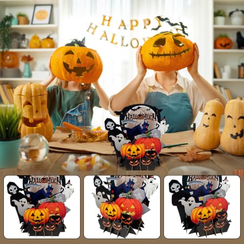 3D Halloween Pop-Up Greeting Card with Envelope & Blank Note