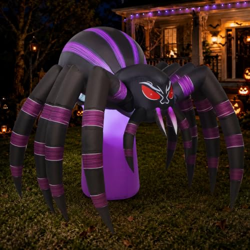 7 Ft Inflatable Halloween Spider with LED Lights Outdoor Yard Decor