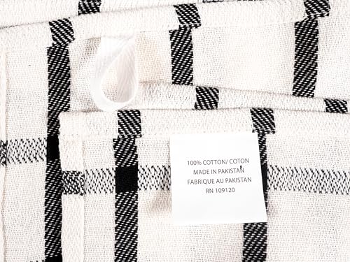 Assorted Flat Kitchen Towels Set of 10 - Black, 18 x 28 Inches - Kitchen & Dining