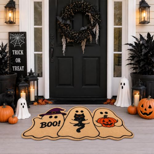 Halloween Ghost Welcome Doormat - Ghost Boo Variation Outdoor Door Mat