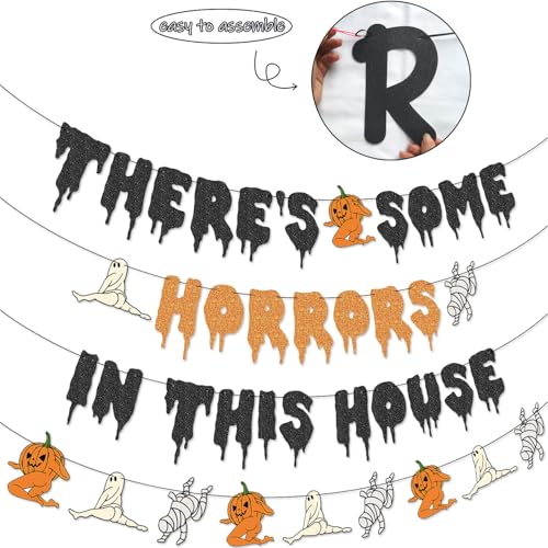 Halloween Horror House Banner Funny Ghost Pumpkin Decor for Party
