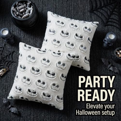 Halloween Pillow Covers 18x18 White Faux Fur Throw Pillow Cases Home Decor