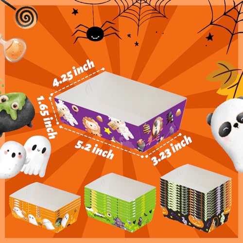Halloween Paper Food Trays 60PCS Disposable Snack Holders for Parties