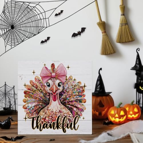 Thanksgiving Wooden Box Sign - Fall Decor for Indoor Home & Party - Turkey 2