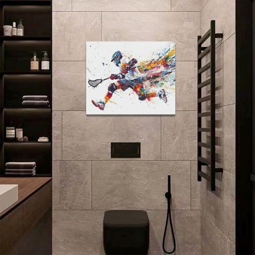 Lacrosse Wall Art Canvas Print - Street Graffiti Sport Decor 20x16 Inches - Variation of THIS listing