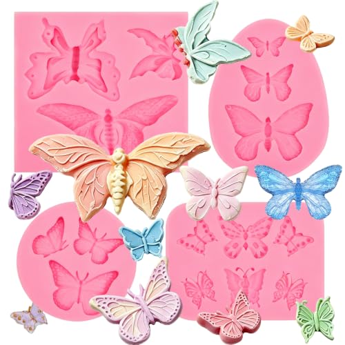 Butterfly Fondant Silicone Molds Z222 - 4 Pack Cake & Cupcake Decorations