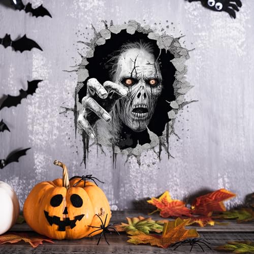 Halloween Ghost 3D Wall Decals - Spooky Removable Ghost Wall Stickers for Halloween Party Decorations