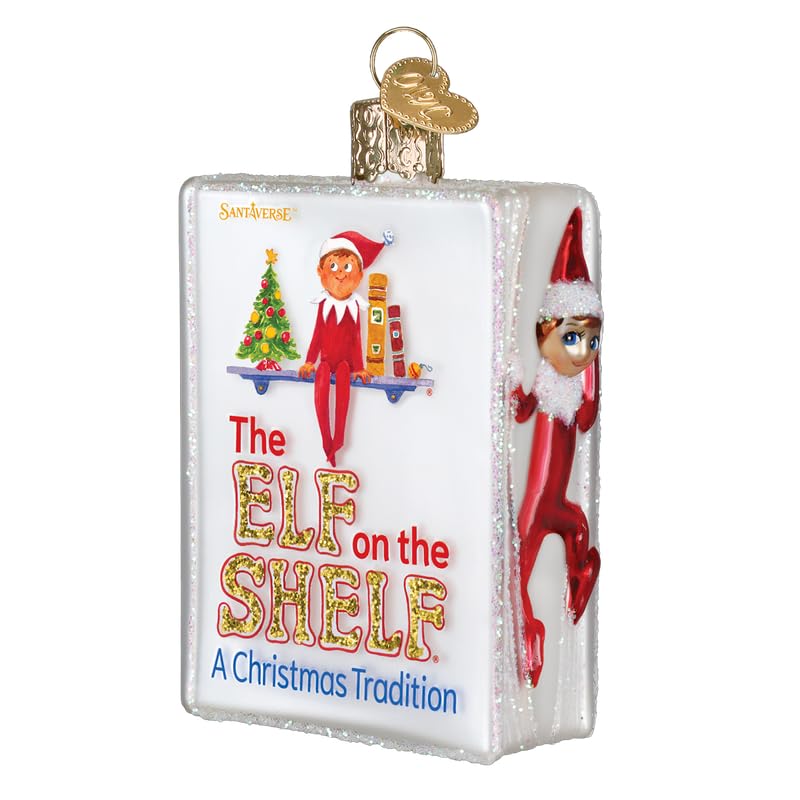Elf on The Shelf Book Glass Ornament - Handcrafted Christmas Tree Decoration - Variation of This Listing