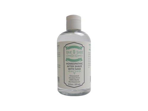 OAK & SAGE Homeopathic After Shave - Unscented, 100% Herbal Formula - 8oz, Alcohol & Chemical-Free