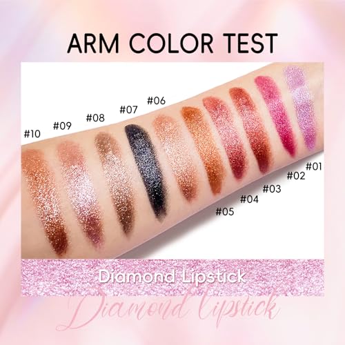 HOSAILY Metallic Black Lipstick #7 - Long Lasting Shimmer Lip Color