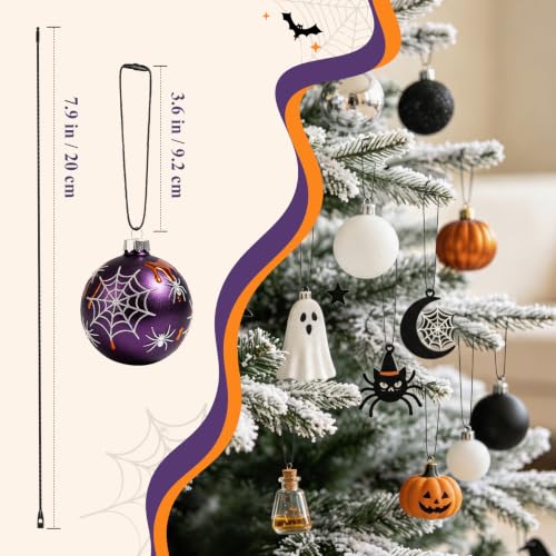 Black Halloween Ornament String Hangers with Snap Fasteners - 200 Pcs