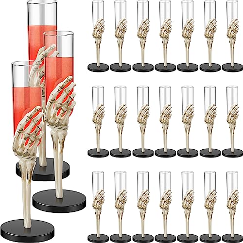Skeleton Hand Champagne Flutes Set - 24 Plastic Party Cups for Halloween