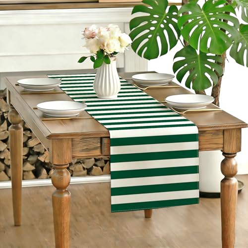 Wizard Table Runner 13x72 Inch Green White Magic School Home Party Decor - Variation of Green-White
