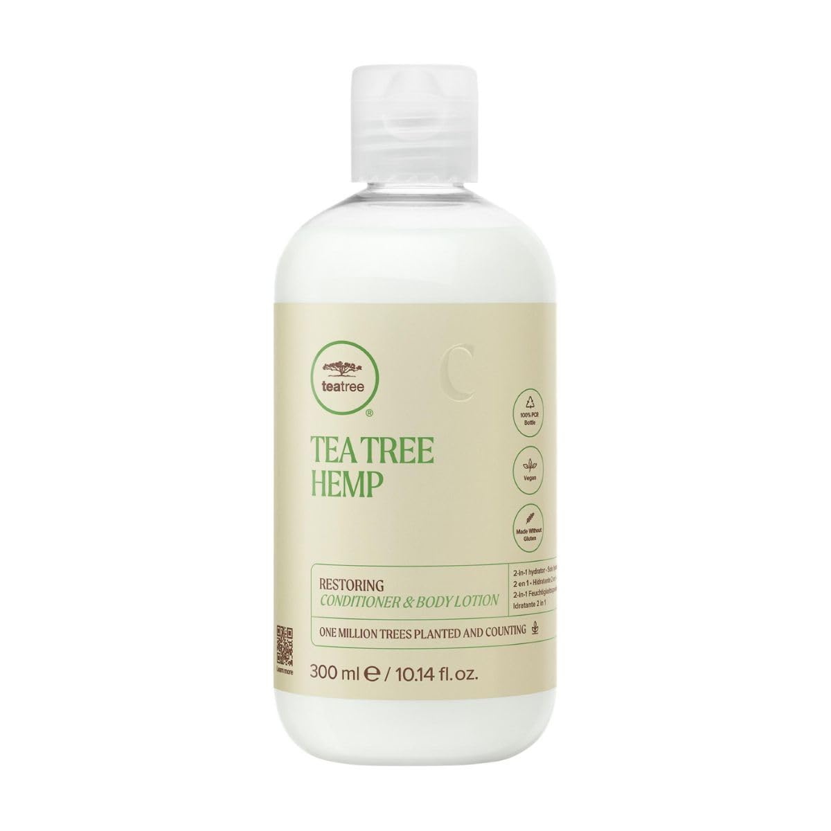 Tea Tree Hemp Conditioner & Body Lotion - 2-in-1 Hydration for All Hair Types, 8 oz