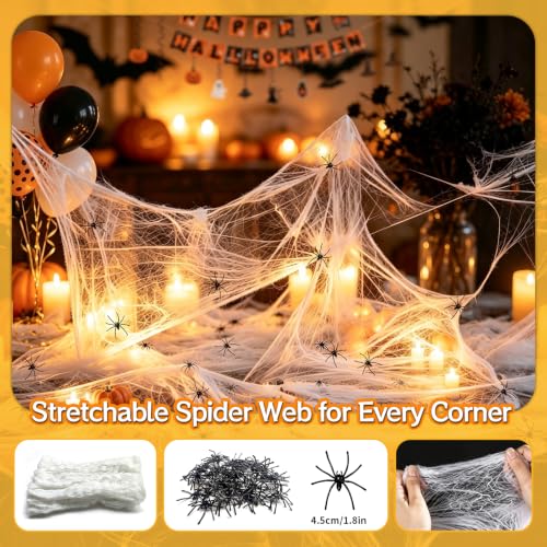 Halloween Indoor Party Decorations Set with Mantel Scarf, Bats, Webs & Balloons