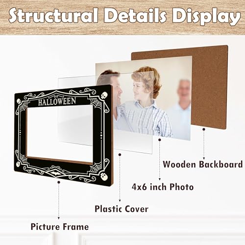 Halloween Picture Frame 4x6 Web Skull Theme for Home Office - Style 3