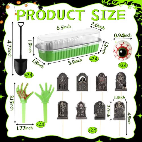 Halloween Zombie Hands Cake Topper Set with Pans and Spades - Spooky Party Supplies