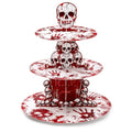 Halloween Bloody Cupcake Stand - 3-Tier Skeleton Handprints Party Decor - Bloody Variant