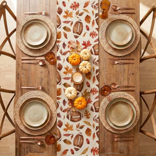 Fall Football Table Runner 13x72 Inch Autumn Seasonal Home Decor