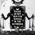 Gothic Bathroom Decor Sign - Do Not Summon Demons Halloween Wall Art