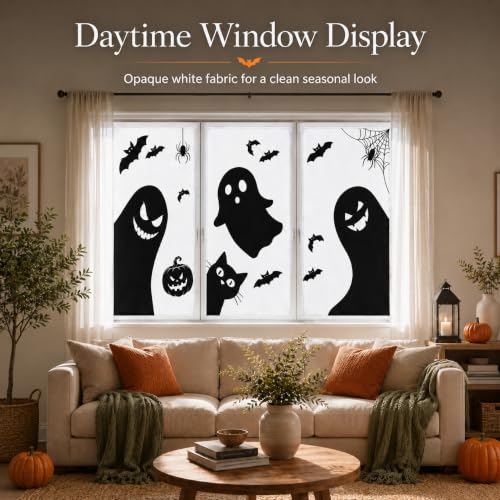 Halloween Window Decorations Set - Spooky Cute Ghosts for Indoor Outdoor Display