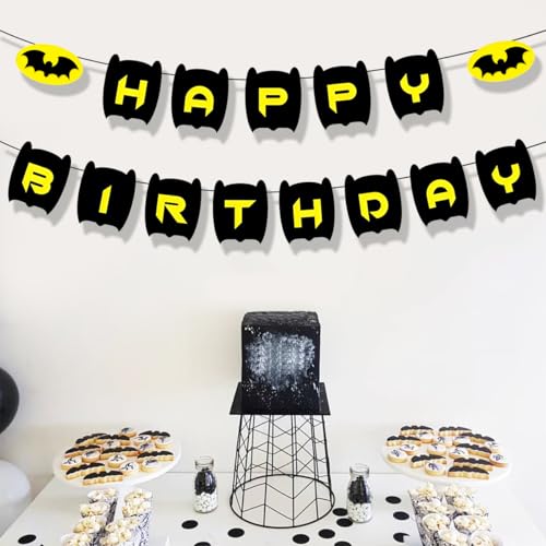 Black Bat Garland Birthday Banner Halloween Party Decorations