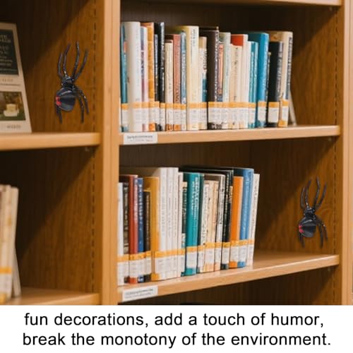 Black Widow Spider Fridge Magnets - 2pcs Realistic Halloween Decor