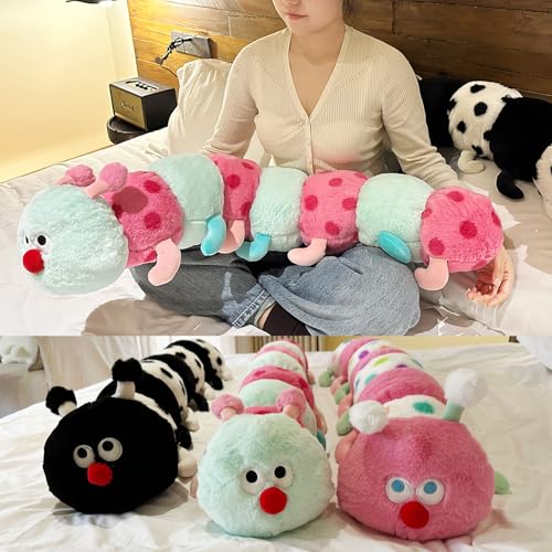 Long Plush Caterpillar Pillow - Green 43 Inch Kids & Adults Home Decor