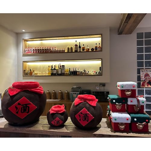 13.4 Inch Wine Jar Plush Pillow - Cute Sofa Throw Cushion - Home Decor