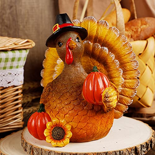 Thanksgiving Turkey Tabletop Decor - Autumn Fall Harvest Centerpiece