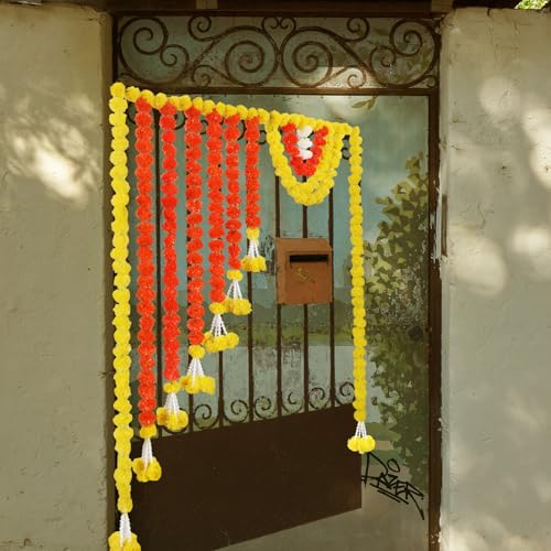 55-Inch Marigold Garland Toran Door Decoration for Diwali & Home Decor