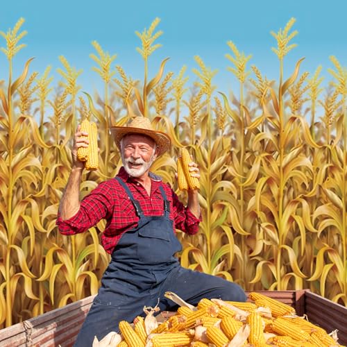 Fall Corn Field Tablecloth Roll with Cutter Box - 54x100 ft Cornstalks Design
