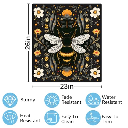 Magnetic Dishwasher Cover Bee Flower Leaf - Reusable Kitchen Magnet Protector B-003