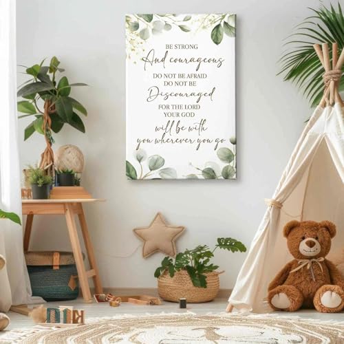 Big Bible Verse Wall Decor - 36x24 Inch Canvas Framed Religious Wall Art