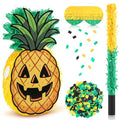 Spooky Pineapple Piñata - 16 Inch Halloween Party Decoration with Stick & Confetti